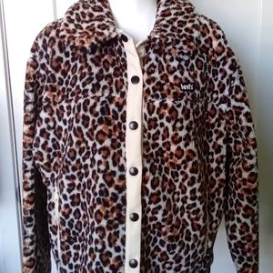 Faux fur leopard print jacket